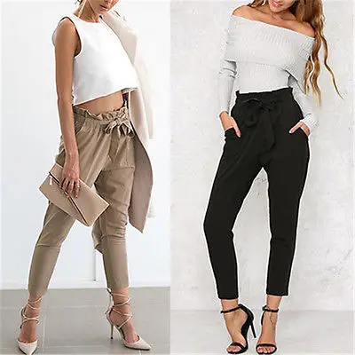 Womens Casual Harem Pants Elastic High Waist Cropped Length OL Trousers Long Pants
Womens Casual Harem Pants Elastic High Waist Cropped Length OL Trousers Long Pants