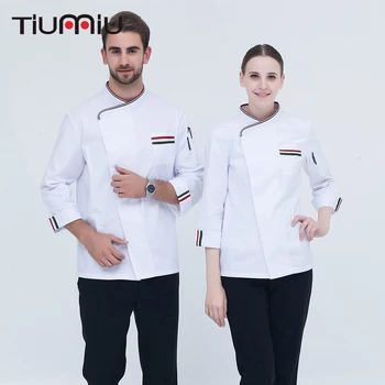 5 Colors New Arrival High Quality Chef Uniform Long-sleeved Oblique Collar Patchwork Kitchen Bakery Restaurant Cook Chef Jackets
5 Colors New Arrival High Quality Chef Uniform Long-sleeved Oblique Collar Patchwork Kitchen Bakery Restaurant Cook Chef Jackets