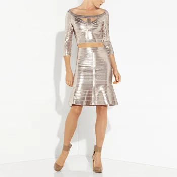 New Fashion Classic Golden Top Quality Luxury 2 Piece Set Women Dress Wholesale Shining Prom Party Dresses Vestidos Dropshipping
New Fashion Classic Golden Top Quality Luxury 2 Piece Set Women Dress Wholesale Shining Prom Party Dresses Vestidos Dropshipping