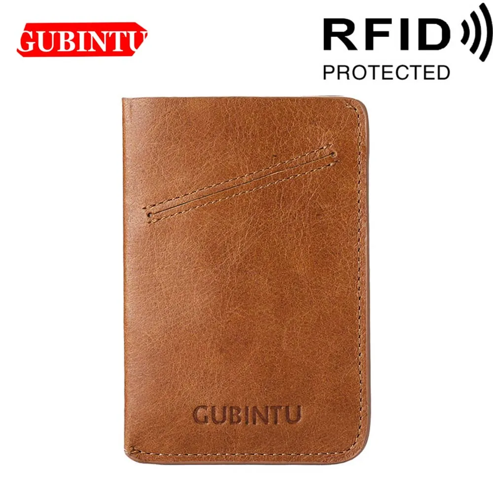 GUBINTU Top Genuine Leather Card Short Wallets Simple ID Card Holder Men Card Purse Vintage High Quality RFIDBrand Card Wallet
GUBINTU Top Genuine Leather Card Short Wallets Simple ID Card Holder Men Card Purse Vintage High Quality RFIDBrand Card Wallet