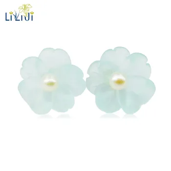 LiiJi Unique925 Sterling Silver Natural Aqua Blue Crystal Flowers Freshwater Pearl Stud Earring
LiiJi Unique925 Sterling Silver Natural Aqua Blue Crystal Flowers Freshwater Pearl Stud Earring