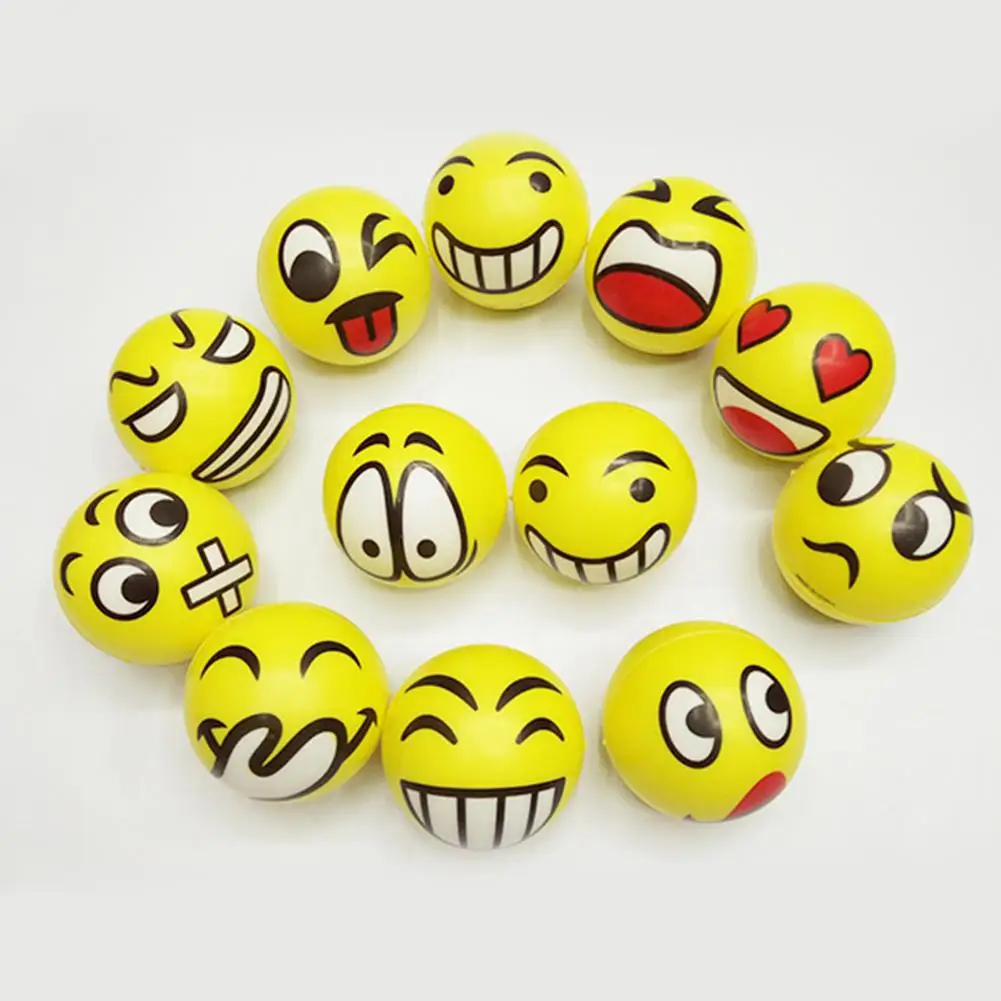 12pcs/set 63MM Smiley Face PU Anti Stress Ball Stress Compression Ball Children's Educational Toys Sponge Vent Ball
12pcs/set 63MM Smiley Face PU Anti Stress Ball Stress Compression Ball Children's Educational Toys Sponge Vent Ball