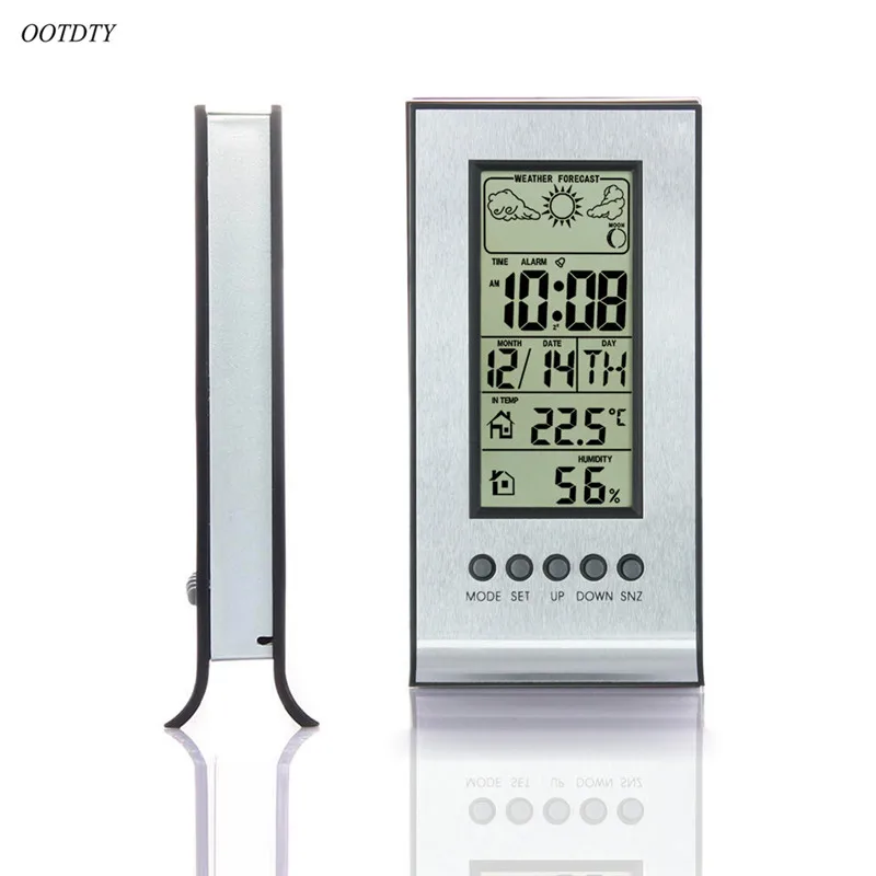 OOTDTY Indoor Outdoor Wireless Weather Thermometer Station Daily Clock Snooze Forecast Calendar
OOTDTY Indoor Outdoor Wireless Weather Thermometer Station Daily Clock Snooze Forecast Calendar
