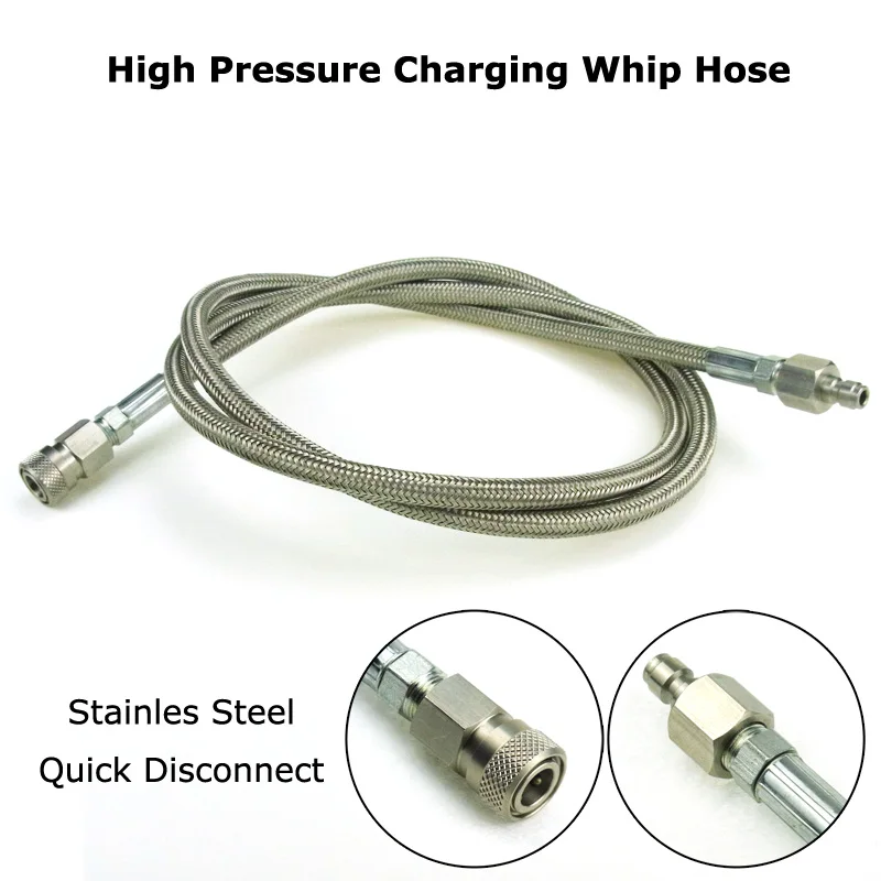 New Paintball Air Gun Airsoft PCP Air Rifle Charging Hose 50" Inch Stainless Steel braided Remote Fill Whip Hose Extension
New Paintball Air Gun Airsoft PCP Air Rifle Charging Hose 50" Inch Stainless Steel braided Remote Fill Whip Hose Extension