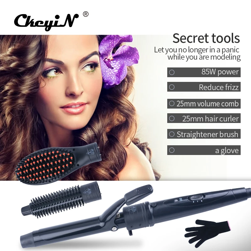 Multifunction 3 In 1 Hair Styling Tool Set Hair Curler & Volume Comb & Hair Straightener Brush+1Pcs Heat Resistant Glove 35
Multifunction 3 In 1 Hair Styling Tool Set Hair Curler & Volume Comb & Hair Straightener Brush+1Pcs Heat Resistant Glove 35