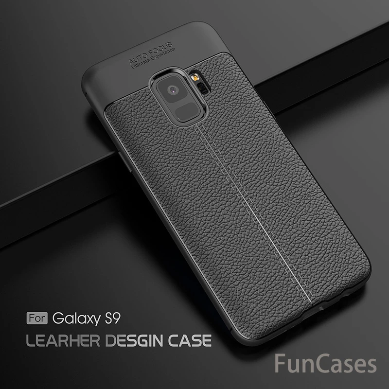 Для samsung Galaxy S9 плюс чехол Роскошный мягкий силиконовый ударопрочный ТПУ кожаный