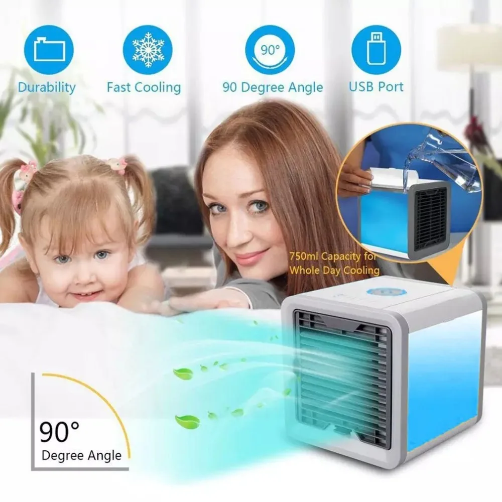 Portable Mini Air Conditioner Multifunction Cooling Fan with 7 Colors LED Lights Air Humidifier Purifier for Home Office
Portable Mini Air Conditioner Multifunction Cooling Fan with 7 Colors LED Lights Air Humidifier Purifier for Home Office