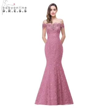 babyonlinedress Elegant Lace Mermaid Evening Dresses 2017