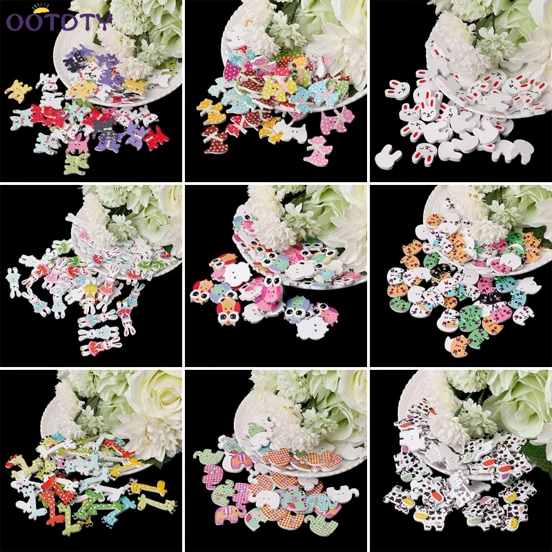 50/100Pcs Mixed Cute Animals Wooden Buttons 2 Holes Sewing Craft Scrapbooking DIY Owl Rabbit Elephant Cat
50/100Pcs Mixed Cute Animals Wooden Buttons 2 Holes Sewing Craft Scrapbooking DIY Owl Rabbit Elephant Cat