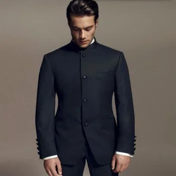 (Jacket+Pants+Tie) 2 Pieces Black Loose Fit Men Suits Stand Collar Men's Cool Party Wear Bridegroom Best Men Wedding Tuxedo suit
(Jacket+Pants+Tie) 2 Pieces Black Loose Fit Men Suits Stand Collar Men's Cool Party Wear Bridegroom Best Men Wedding Tuxedo suit