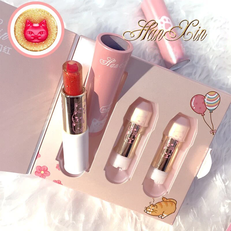 2019 New 3pcs/Set Cute Cat Print lip blam Moisturizing Nourishing Long Lasting Waterproof Crystal Lipstick Moisturizing Batom
2019 New 3pcs/Set Cute Cat Print lip blam Moisturizing Nourishing Long Lasting Waterproof Crystal Lipstick Moisturizing Batom