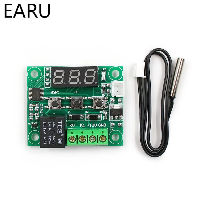 W1209 LED Digital Thermostat Temperature Control Thermometer Thermo Controller Switch Module DC 12V Waterproof NTC Sensor
W1209 LED Digital Thermostat Temperature Control Thermometer Thermo Controller Switch Module DC 12V Waterproof NTC Sensor