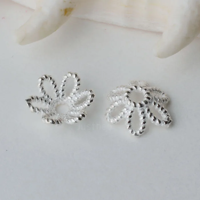Solid 925 Sterling Silver Bead Caps Twisted Plum Flower Spacer Beads Findings for Jewelry ,1 piece
Solid 925 Sterling Silver Bead Caps Twisted Plum Flower Spacer Beads Findings for Jewelry ,1 piece