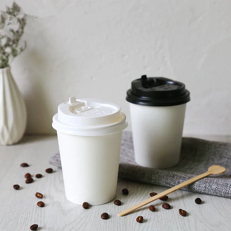 50pcs Thick disposable coffee cup 250ml white pearl milk tea soy milk paper cups cold and hot drink packaging cups with lid
50pcs Thick disposable coffee cup 250ml white pearl milk tea soy milk paper cups cold and hot drink packaging cups with lid
