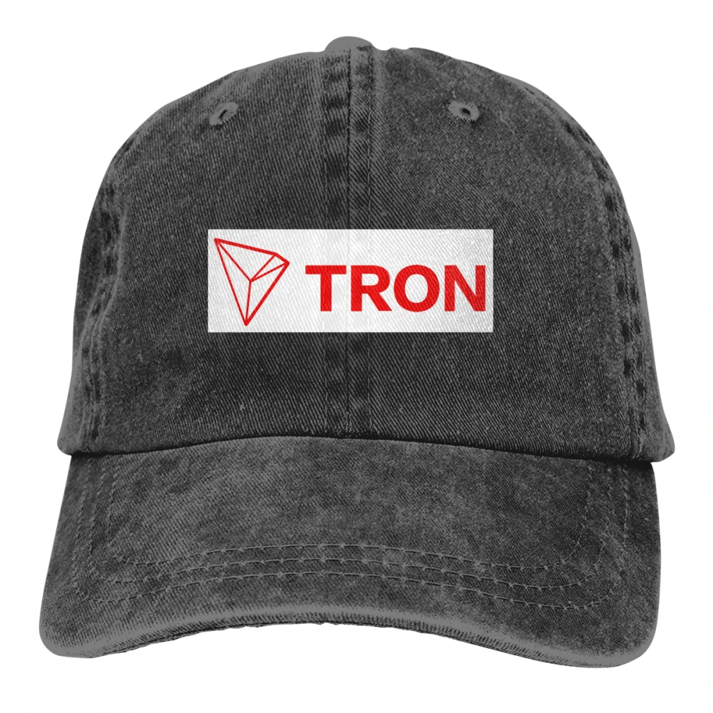 Tron Trx логотип Casquette черный унисекс Мужские Женские джинсовые бейсболка с ремешком