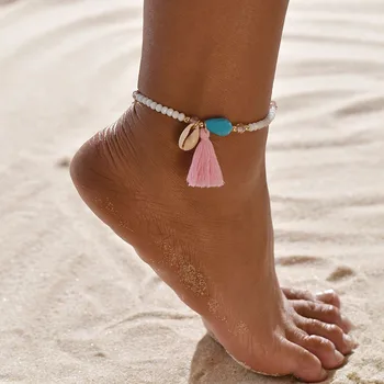 Huitan Farouche Pink Tassel Anklets For Female Classic Bohemian Sexy Chain Link Ocean Seashell Pendant Foot Bracelets Wholesale
Huitan Farouche Pink Tassel Anklets For Female Classic Bohemian Sexy Chain Link Ocean Seashell Pendant Foot Bracelets Wholesale