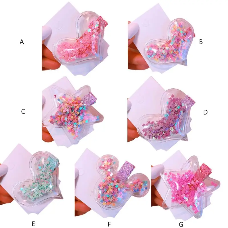 Korean Baby Girl Cute Glitter Quicksand Sequins Hair Clips Paillette Heart Star Transparent Duckbill Hairpins Birthday Barrettes
Korean Baby Girl Cute Glitter Quicksand Sequins Hair Clips Paillette Heart Star Transparent Duckbill Hairpins Birthday Barrettes