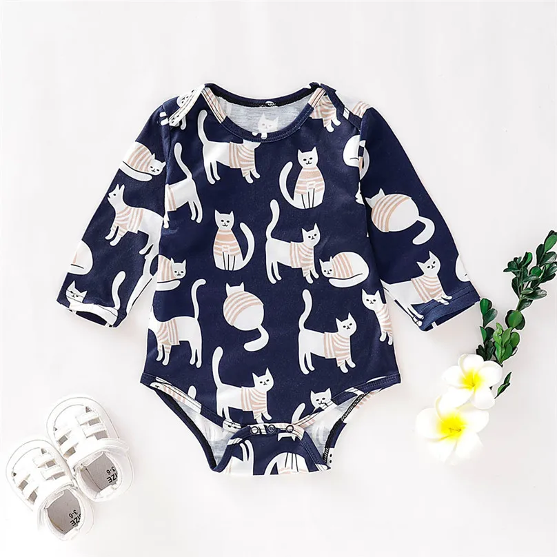 2019 Autumn New Born Baby Clothes Long-Sleeved Jumpsuit Baby Boy Girl Cat Cartoon Print Solid Color Romper baby clothes set20H
2019 Autumn New Born Baby Clothes Long-Sleeved Jumpsuit Baby Boy Girl Cat Cartoon Print Solid Color Romper baby clothes set20H