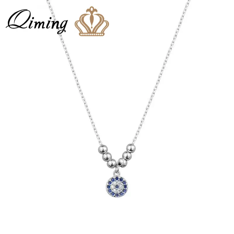 QIMING Turkey Evil Eyes Necklace For Women Blue Zircon Eye Of The Devil Jewelry Beads Charm Silver Gold Necklace Girls Gift
QIMING Turkey Evil Eyes Necklace For Women Blue Zircon Eye Of The Devil Jewelry Beads Charm Silver Gold Necklace Girls Gift
