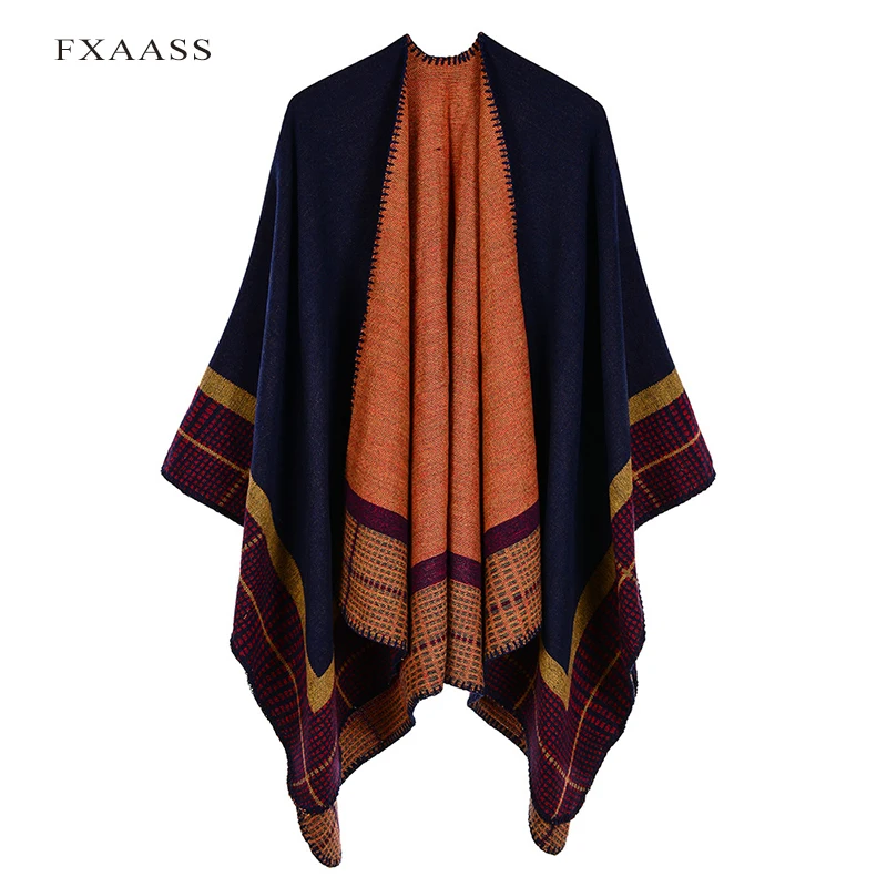 FXAASS New Autumn/Winter Shawl Fashion Striped Poncho Women Scarf Cloak Luxury Plaid Cashmere Scarves Warm Pashmina Wholesale
FXAASS New Autumn/Winter Shawl Fashion Striped Poncho Women Scarf Cloak Luxury Plaid Cashmere Scarves Warm Pashmina Wholesale