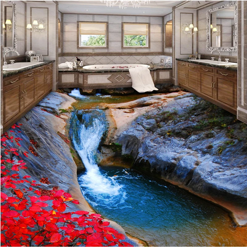 beibehang Custom wallpaper Mural Any size photo Mountain stream Autumn leaves Bathroom Bathroom Bedroom 3D Floor painting
beibehang Custom wallpaper Mural Any size photo Mountain stream Autumn leaves Bathroom Bathroom Bedroom 3D Floor painting