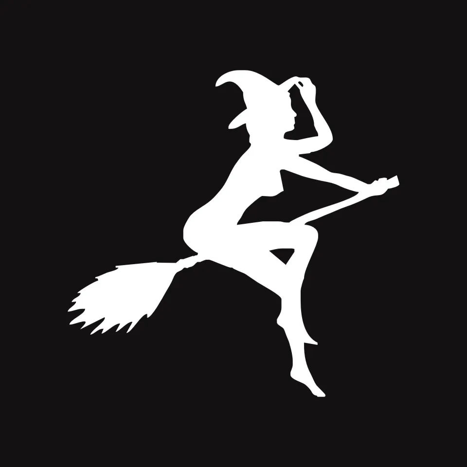 1211CM FUNNY SEXY WITCH LADY GIR Sexy Witch Lady Car Stickers Car Sticker Decals BlackSilverLaser Window Auto Wall Sticker (6)
