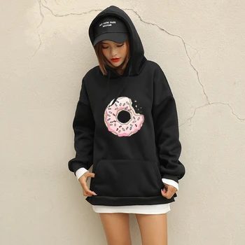 Harajuku Women Hoodies Kawaii Doughnut Printed Hooded Sweatshirt Tops 2019 Casual Fleece Fake Two Pieces Pullover Sudadera Mujer
Harajuku Women Hoodies Kawaii Doughnut Printed Hooded Sweatshirt Tops 2019 Casual Fleece Fake Two Pieces Pullover Sudadera Mujer