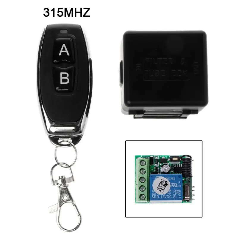 Remote Control Wireless Switch 12V 315MHz 1CH Relay Receiver Module RF Transmitter
Remote Control Wireless Switch 12V 315MHz 1CH Relay Receiver Module RF Transmitter