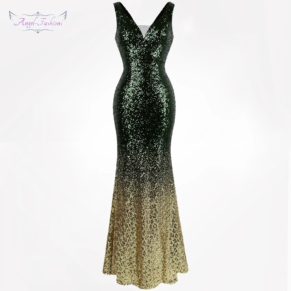 Angel-fashions Women's Gradient Sequin Mother of Bride Dresses Contrast Color Party Gown 382
Angel-fashions Women's Gradient Sequin Mother of Bride Dresses Contrast Color Party Gown 382