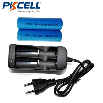 2PCS PKCELL IFR 18650 LiFePO4 Battery 1200mAh 3.2V IFR18650 li-ion Rechargeable Batteries +LiFePO4 2Slot Smart Battery Charger
2PCS PKCELL IFR 18650 LiFePO4 Battery 1200mAh 3.2V IFR18650 li-ion Rechargeable Batteries +LiFePO4 2Slot Smart Battery Charger