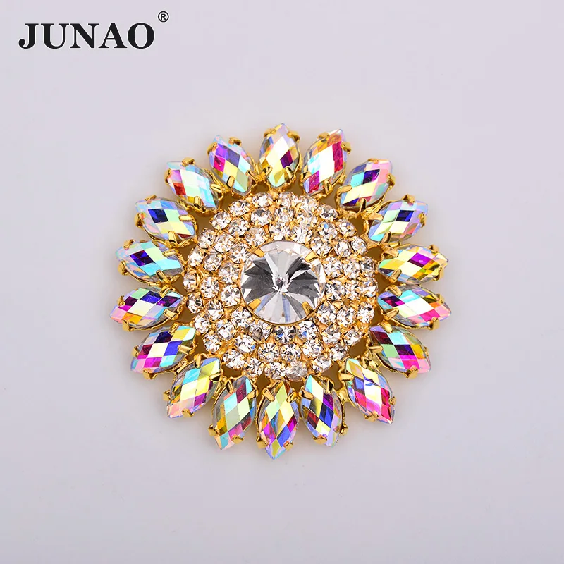 JUNAO 40mm Resin+Glass Sew On Crystal AB Flowers Rhinestones Applique Claw Strass Crystal Sewing Round Stones for Shoes
JUNAO 40mm Resin+Glass Sew On Crystal AB Flowers Rhinestones Applique Claw Strass Crystal Sewing Round Stones for Shoes