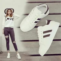 Women Vulcanize Shoes Women Flat Canvas Shoes 2018 New Summer White Student Board Shoes Ladies Casual Shoes Female Sneakers AX23 image
