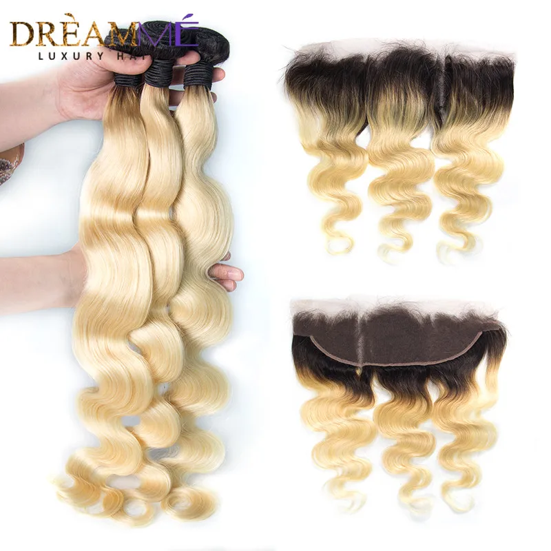 1B 613 Color Ombre Brazilian Body Wave Human Hair 3 Bundles with 13x4 Lace Frontal Remy Hair Dreamme Hair
1B 613 Color Ombre Brazilian Body Wave Human Hair 3 Bundles with 13x4 Lace Frontal Remy Hair Dreamme Hair
