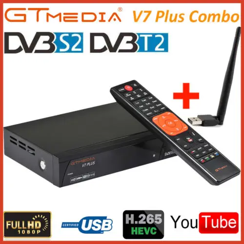 GTMEDIA V7 Plus Digital set top box TV Tuner dvb-t2 dvb-s2 Combo H.265 Receptor Satellite Receiver BissVu Youtube USB Wifi cccam
GTMEDIA V7 Plus Digital set top box TV Tuner dvb-t2 dvb-s2 Combo H.265 Receptor Satellite Receiver BissVu Youtube USB Wifi cccam