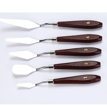 

Aomily Stainless Steel Spatula Home Baking Pastry Tool 5pcs Mixing Scraper Pack Art Scorper Oil Scraper Painting Shovel Palette