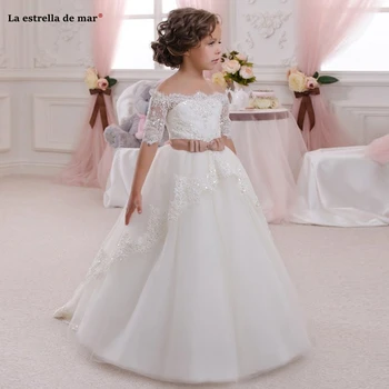 Vestido daminha de casamento menina2019 new Boat Neck lace beaded half sleeve A Line ivory flowergirl dress long holy communion
Vestido daminha de casamento menina2019 new Boat Neck lace beaded half sleeve A Line ivory flowergirl dress long holy communion