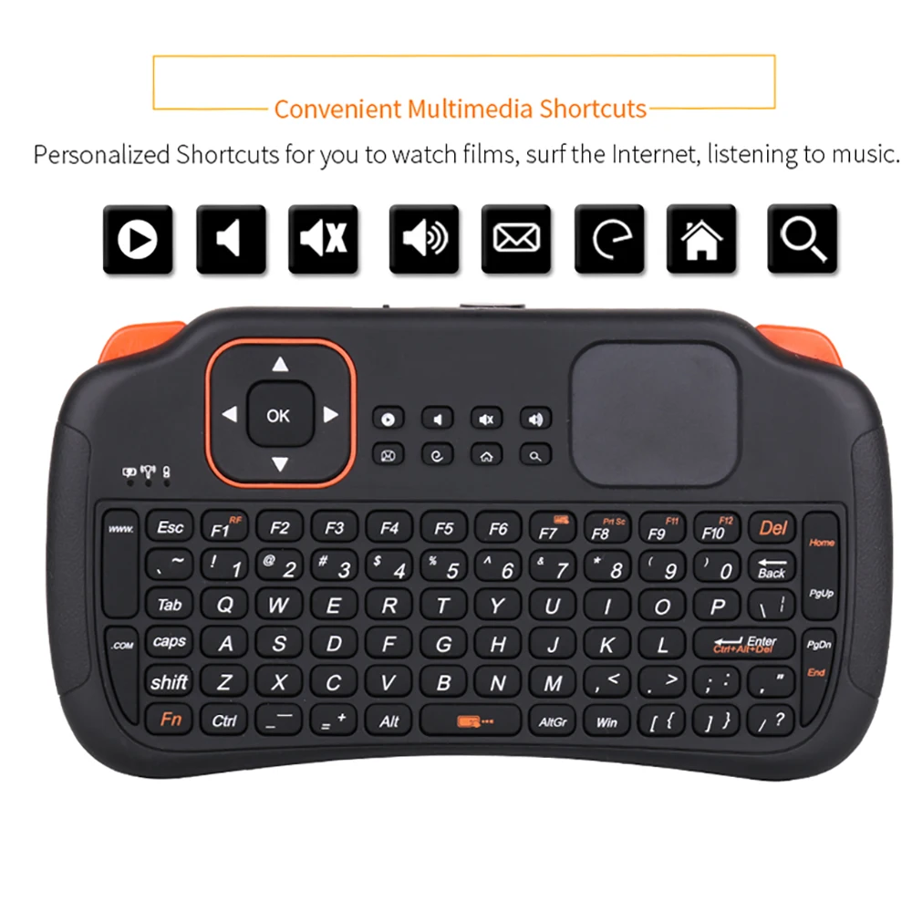 

2.4G Mini Wireless Keyboard With Touchpad 83keys Fly Mouse Remote Control Touchpad For Samsung LG Android Tv Box PC Laptop HTPC