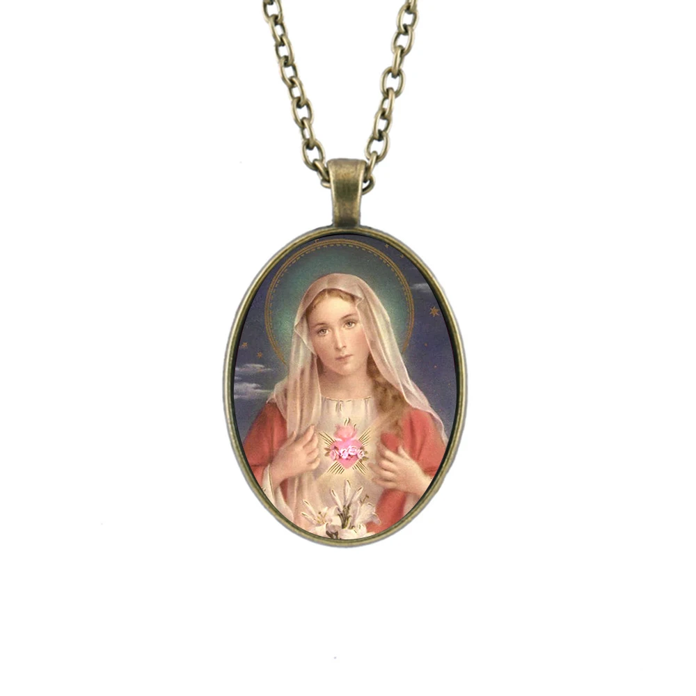 Holy image Glass Cabochon Pendants Necklaces Christian Culture Glass Pendant Favor Gifts for Children Family
Holy image Glass Cabochon Pendants Necklaces Christian Culture Glass Pendant Favor Gifts for Children Family