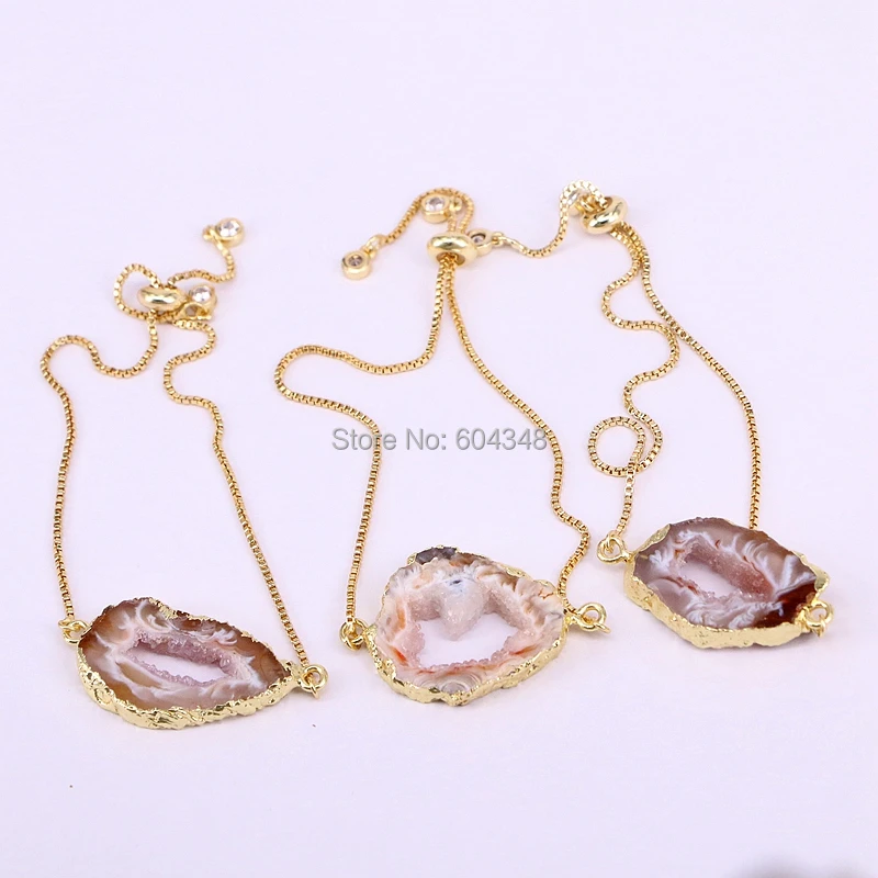 5PCS ZYZ180-0007 Nature geode quartz connector bracelets, drusy stone with metal box chain bracelet adjustable
5PCS ZYZ180-0007 Nature geode quartz connector bracelets, drusy stone with metal box chain bracelet adjustable