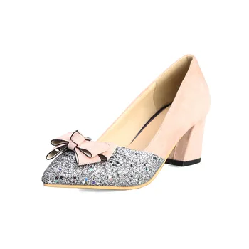 High fashion women's shoes in 2019 age season pointed sequins shallow mouth bowknot single shoes with 40-43
High fashion women's shoes in 2019 age season pointed sequins shallow mouth bowknot single shoes with 40-43