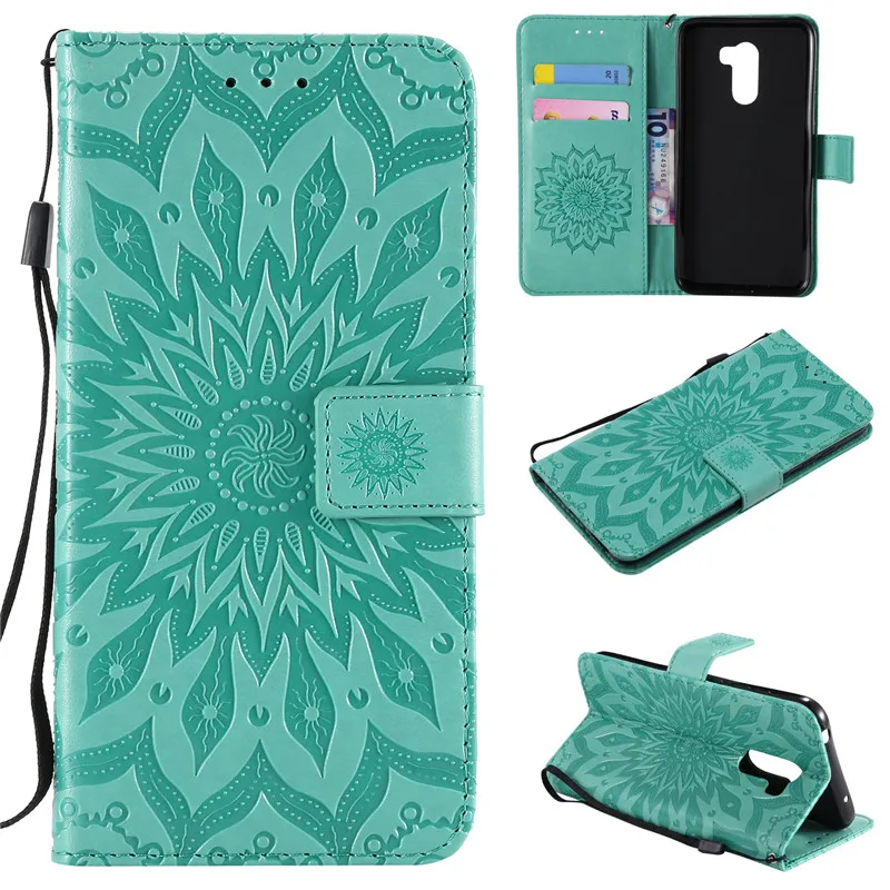 For Xiaomi pocophone F1 Case PU Leather Sun flower Embossed Flip Wallet Stand Holder Bag Phone Cover For Xiaomi pocophoneF1 Case (3)