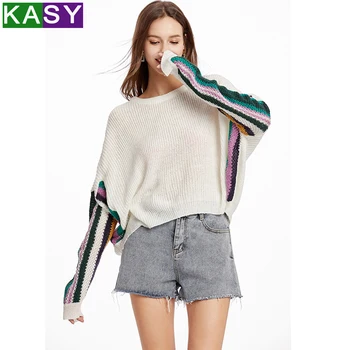 Woman Autumn Patchwork Oversized Sweater 2019 Outerwear Round Neck Plus Size White Winter Knitwear Casual Striped Sleeve Knits
Woman Autumn Patchwork Oversized Sweater 2019 Outerwear Round Neck Plus Size White Winter Knitwear Casual Striped Sleeve Knits