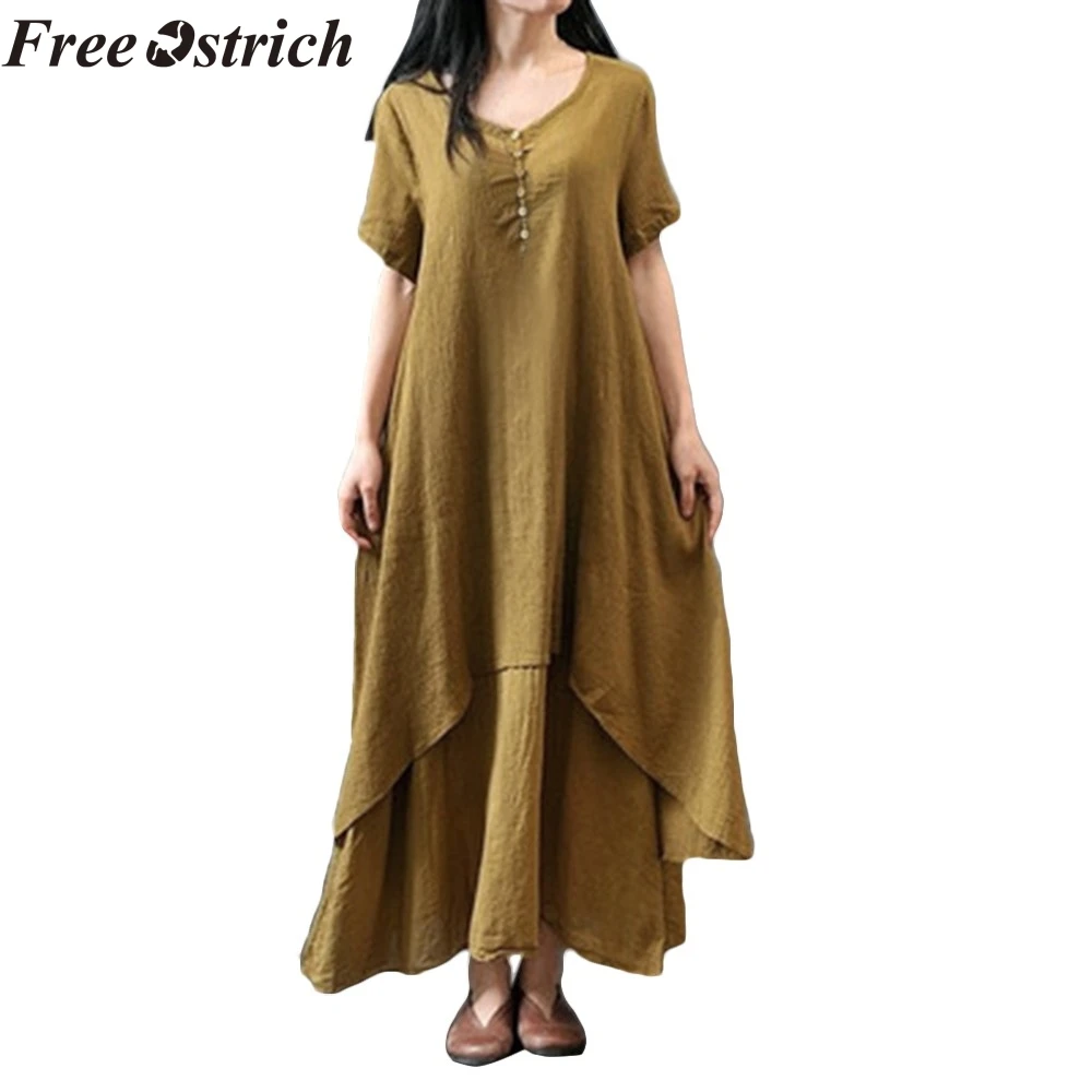 FREE OSTRICH Fashion women's casual daily Plus Size short-sleeved solid color simple style loose comfortable button trend dress
FREE OSTRICH Fashion women's casual daily Plus Size short-sleeved solid color simple style loose comfortable button trend dress