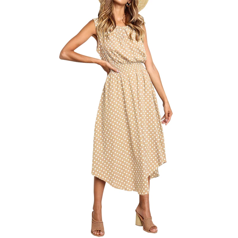 Vintage Polka Dot Beach Girls Mid-Calf Dress Women Vacation Sleeveless A-Line Empire Elastic Waist Party Summer Sundress GV322
Vintage Polka Dot Beach Girls Mid-Calf Dress Women Vacation Sleeveless A-Line Empire Elastic Waist Party Summer Sundress GV322