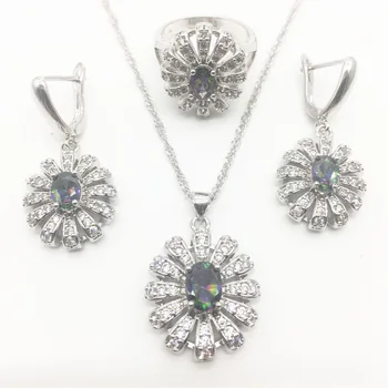 Mystic Rainbow Stones White CZ Jewelry Sets 925 Sterling Silver Jewelry Sets For Women Wedding Earring/Pendant/Necklace/Ring
Mystic Rainbow Stones White CZ Jewelry Sets 925 Sterling Silver Jewelry Sets For Women Wedding Earring/Pendant/Necklace/Ring