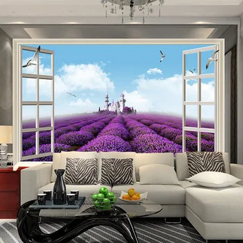 Mediterranean Lavender Provence Photo Wall Paper Murals Europe 3D Stereo Window Wall Papers Self Adhesive Vinyl / Silk Wallpaper
Mediterranean Lavender Provence Photo Wall Paper Murals Europe 3D Stereo Window Wall Papers Self Adhesive Vinyl / Silk Wallpaper