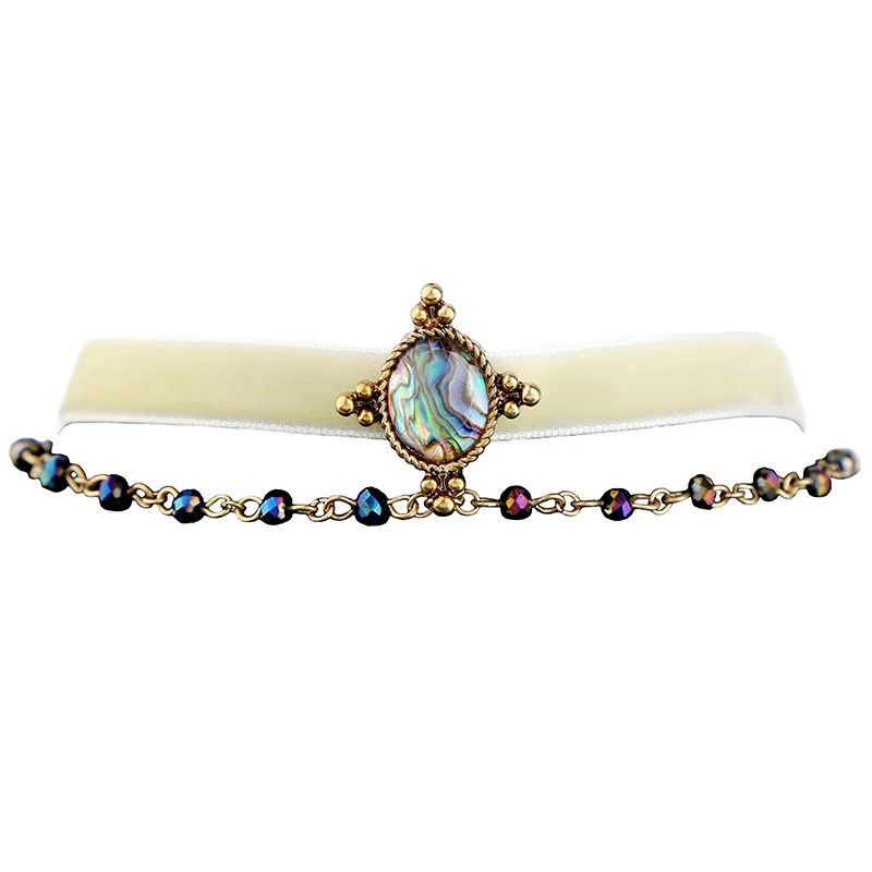 India Style Colorful Beads Chain Round Choker Necklace White Ribbon Trendy Neck Collar Bridal Necklace For Wedding party
India Style Colorful Beads Chain Round Choker Necklace White Ribbon Trendy Neck Collar Bridal Necklace For Wedding party