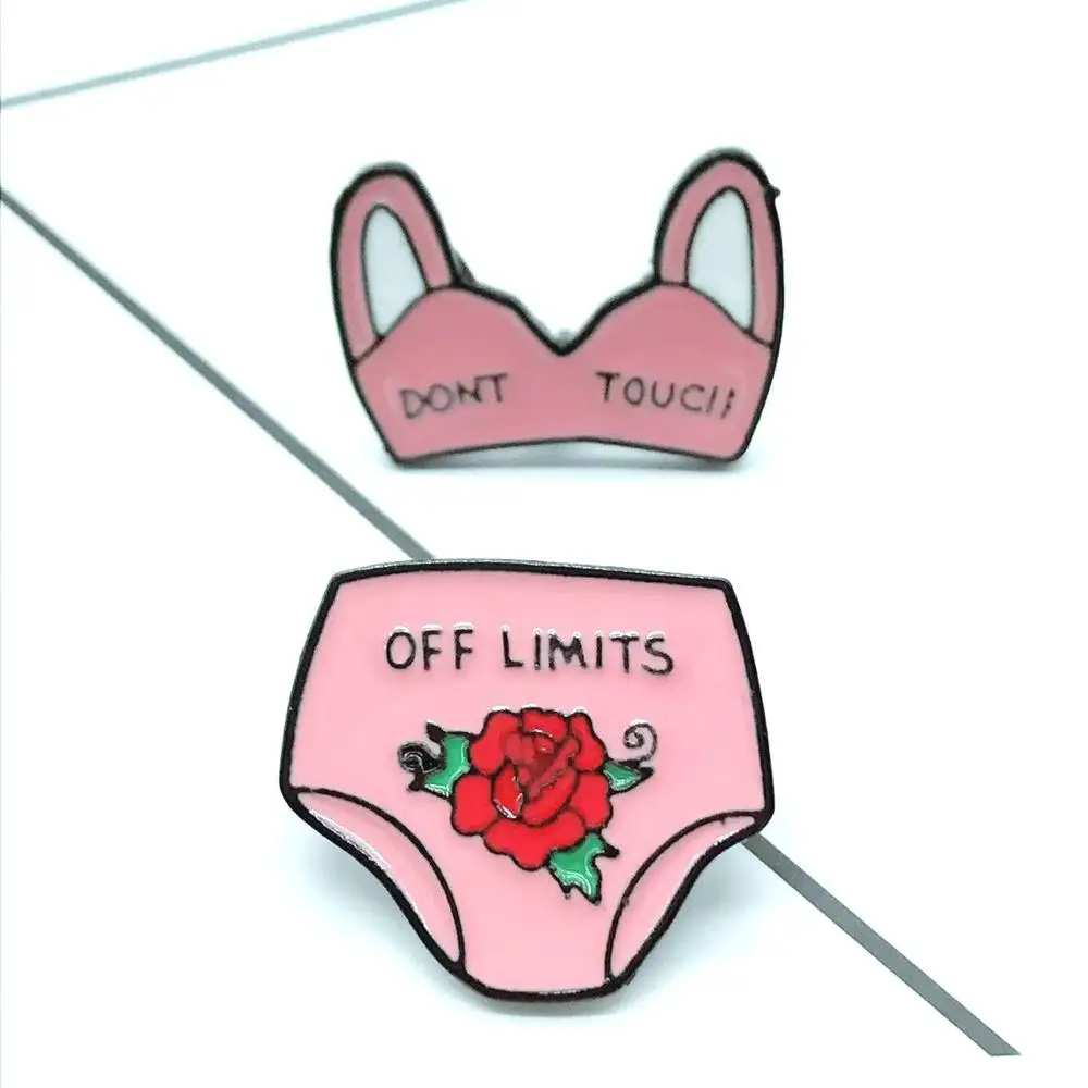Don't Touch Off Limits Bikini Enamel Pin Pink Swimwear Underwear Brooch Creative Personality Pin Protect Female Jewelry Gifts
Don't Touch Off Limits Bikini Enamel Pin Pink Swimwear Underwear Brooch Creative Personality Pin Protect Female Jewelry Gifts