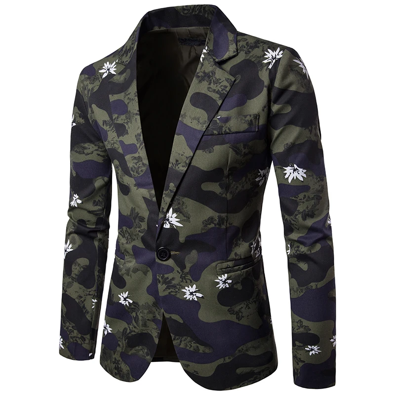2017 Men's autumn casual suits personality Camouflage white flowers fashion men single button suit Slim coat clothes size S-XXL
2017 Men's autumn casual suits personality Camouflage white flowers fashion men single button suit Slim coat clothes size S-XXL