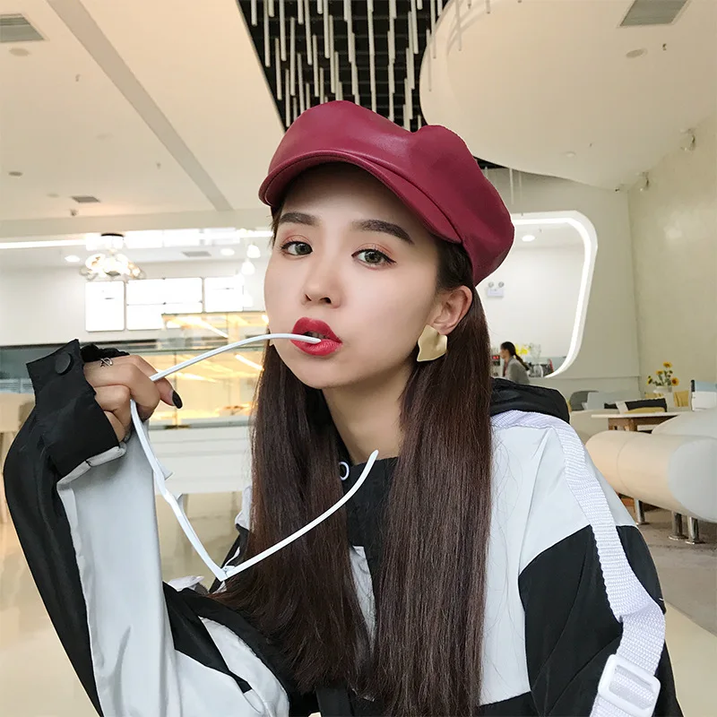 HT1810 Ladies Spring Autumn Newsboy Caps PU Leather Women Beret Cap Vintage Octagonal Female Berets Solid Plain Artist Beret Hat
HT1810 Ladies Spring Autumn Newsboy Caps PU Leather Women Beret Cap Vintage Octagonal Female Berets Solid Plain Artist Beret Hat